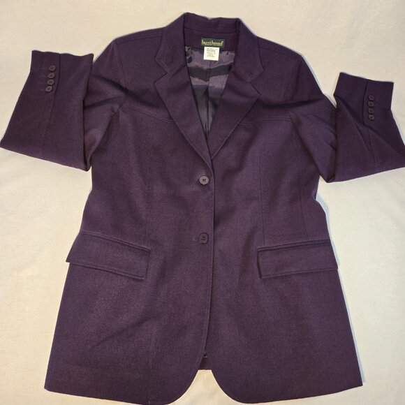 Vintage HARVE BENARD Old Money Preppy Purple Wool Blazer Jacket Size 10 LIKE NEW - Picture 5 of 16